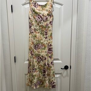Y2K 90s Floral Maxi Dress with Back Cutout and tie 8 Cottagecore Garden Fairy